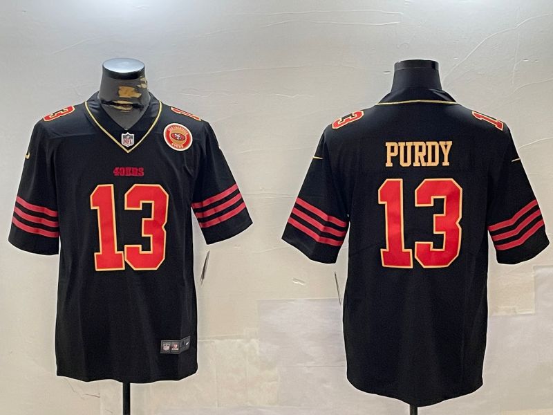 Men San Francisco 49ers #13 Purdy Black Gold 2024 Nike Limited NFL Jersey style 12305